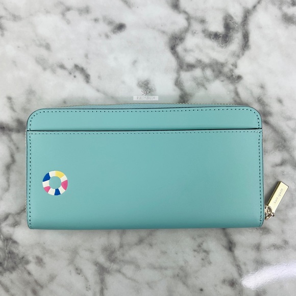 Kate Spade Pool Float Tote, Splash Key Chain, Large Wallet & Card Holder Wallet - Picture 9 of 16